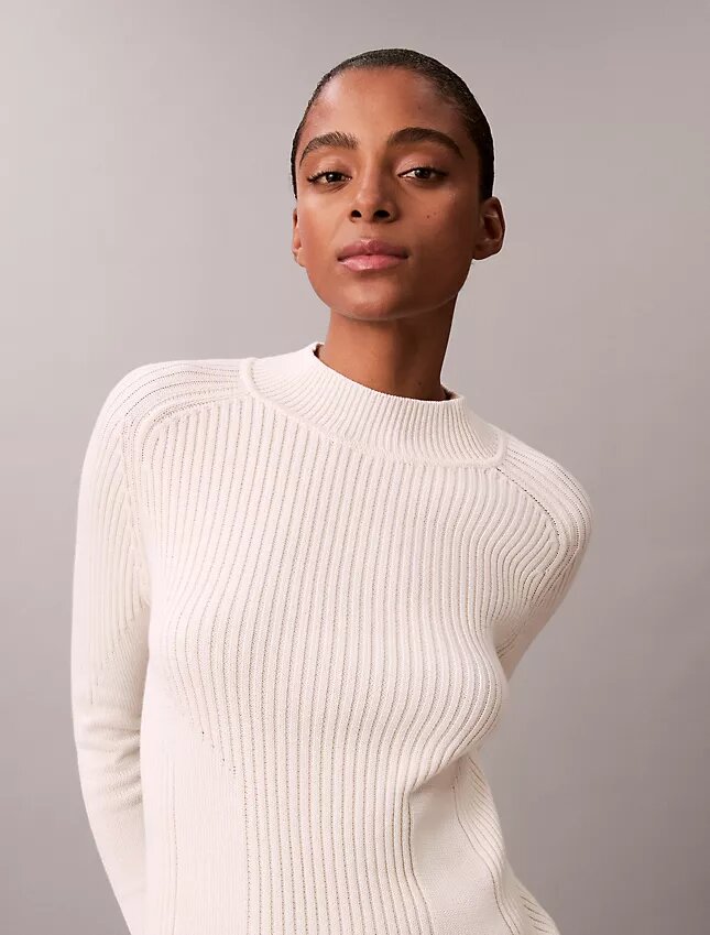 Pull slim en coton côtelé Pull slim en coton côtelé