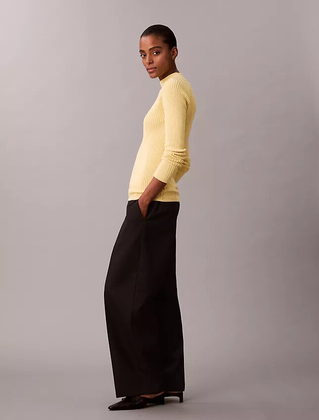 Pull slim en coton côtelé Pull slim en coton côtelé