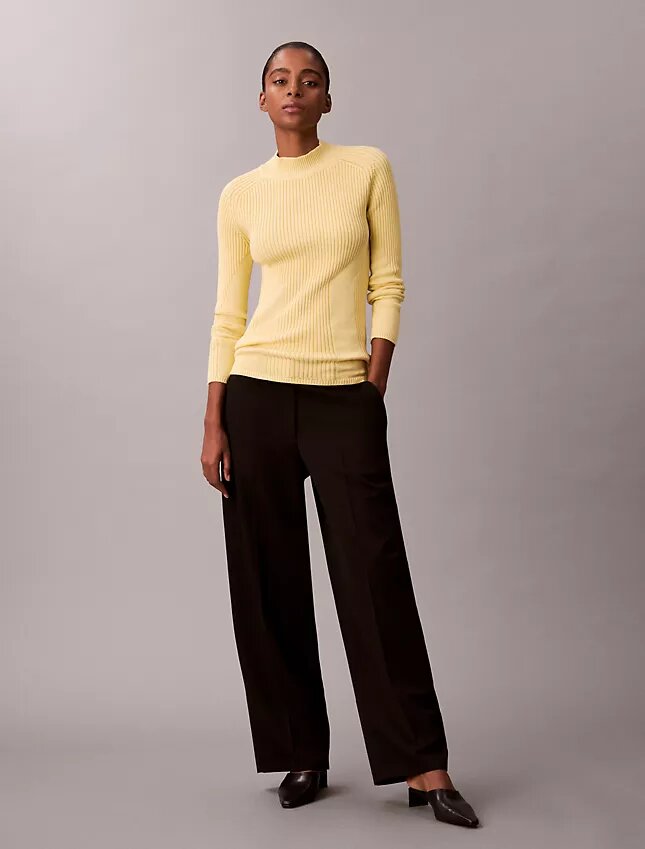Pull slim en coton côtelé Pull slim en coton côtelé