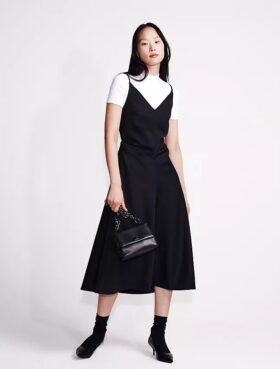 Robe ajustée en laine mélangée