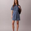 Robe chemise en denim à ceinture Robe chemise en denim à ceinture