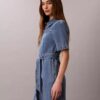 Robe chemise en denim à ceinture Robe chemise en denim à ceinture