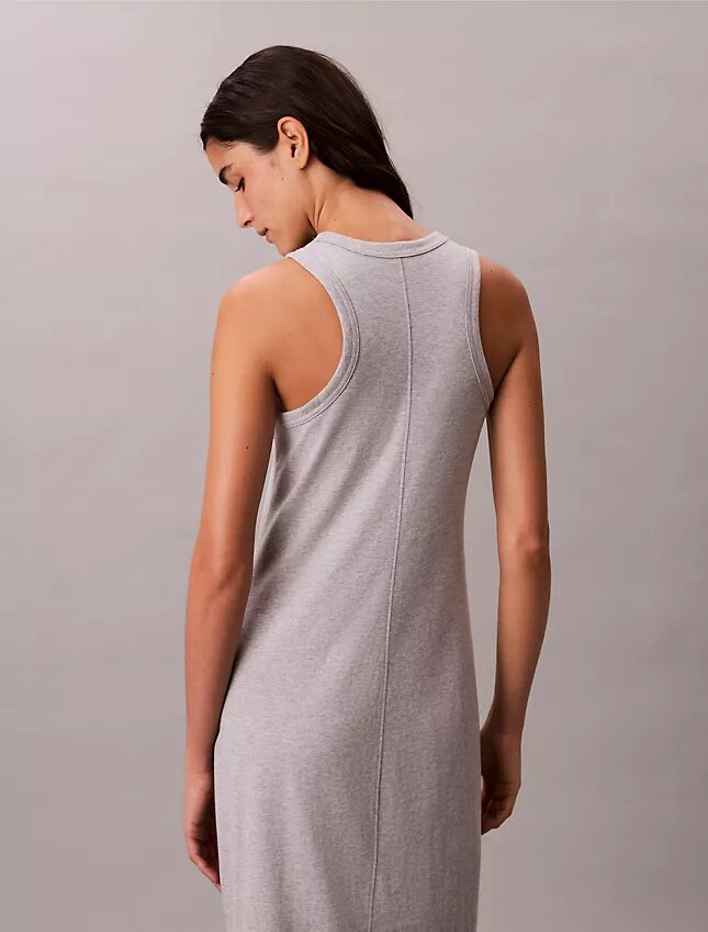 Robe débardeur mi-longue avec logo Calvin Klein Robe débardeur mi-longue avec logo Calvin Klein