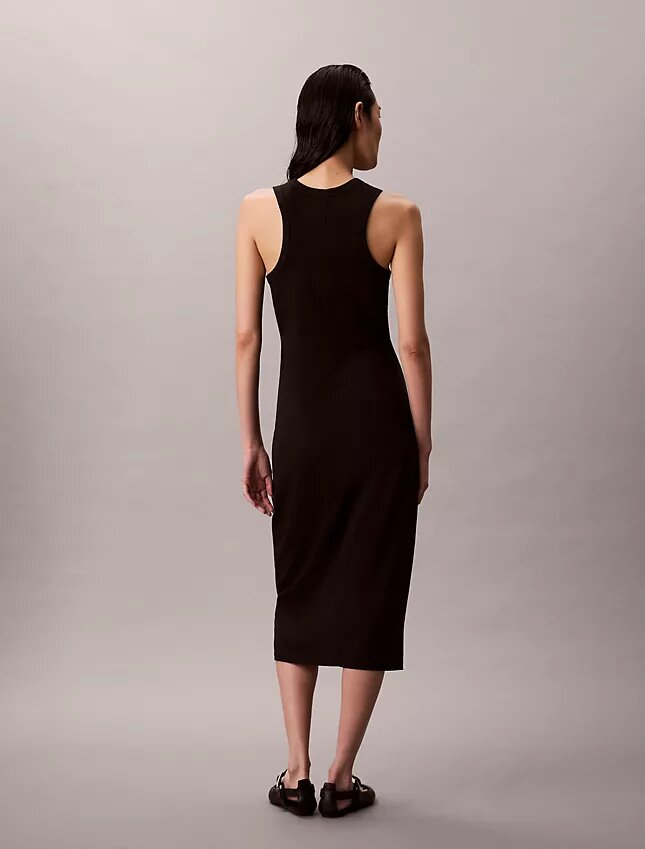 Robe débardeur mi-longue avec logo Calvin Klein Robe débardeur mi-longue avec logo Calvin Klein