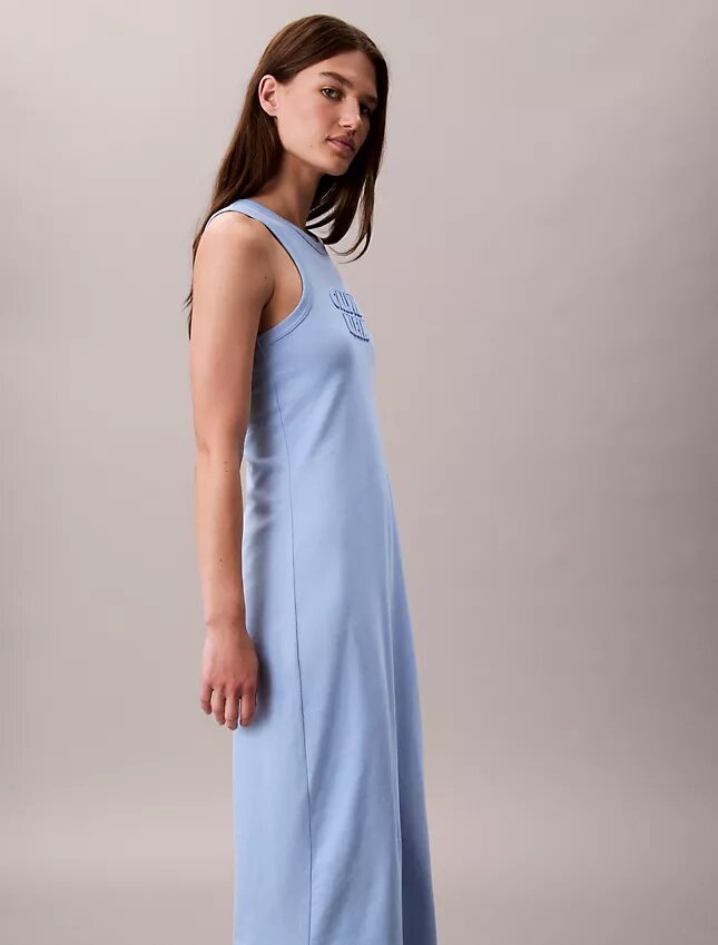 Robe débardeur mi-longue avec logo Calvin Klein Robe débardeur mi-longue avec logo Calvin Klein