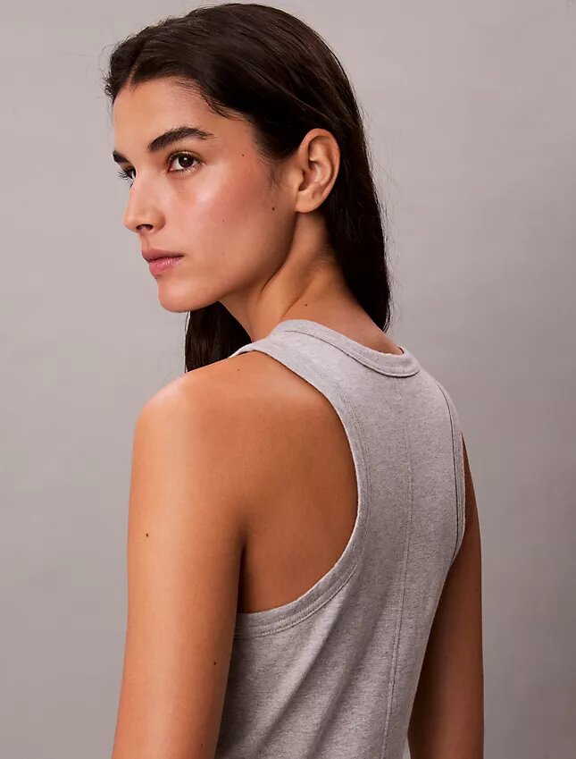 Robe débardeur mi-longue avec logo Calvin Klein Robe débardeur mi-longue avec logo Calvin Klein