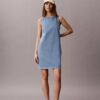 Robe droite en denim à encolure en V Robe droite en denim à encolure en V