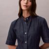 Robe en denim à manches courtes Robe en denim à manches courtes