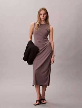 Robe froncée en jersey raffiné