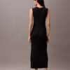 Robe longue en viscose côtelée Robe longue en viscose côtelée