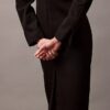 Robe mi-longue en crêpe Robe mi-longue en crêpe