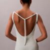 Robe mi-longue en lin mélangé à encolure dégagée Robe mi-longue en lin mélangé à encolure dégagée
