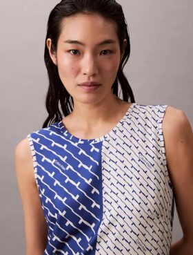 Robe mi-longue en sergé de viscose imprimé