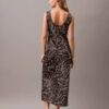 Robe mi-longue à imprimé satin froissé Robe mi-longue à imprimé satin froissé