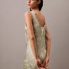 Robe mi-longue à imprimé satin froissé Robe mi-longue à imprimé satin froissé