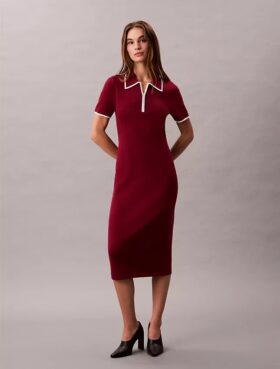 Robe midi à bordures colorées