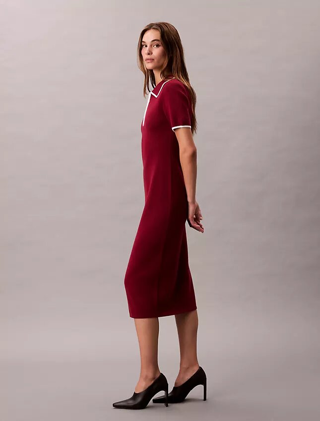Robe midi à bordures colorées Robe midi à bordures colorées