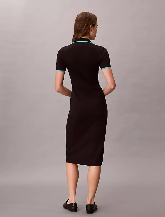 Robe midi à bordures colorées Robe midi à bordures colorées