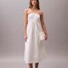 Robe midi dos nu en sergé de coton Robe midi dos nu en sergé de coton