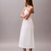 Robe midi dos nu en sergé de coton Robe midi dos nu en sergé de coton