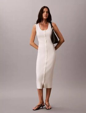 Robe midi en coton lisse