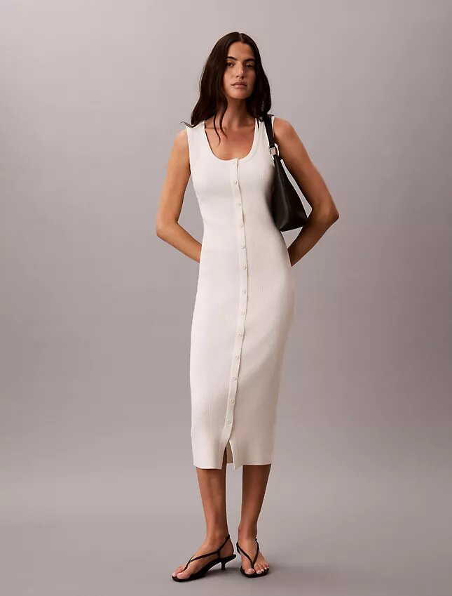 Robe midi en coton lisse Robe midi en coton lisse