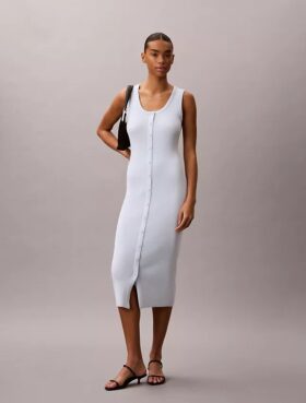 Robe midi en coton lisse