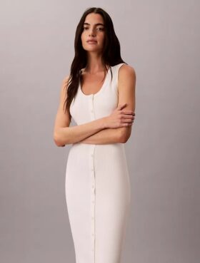 Robe midi en coton lisse