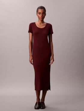 Robe midi en coton raffiné