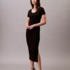 Robe midi en coton raffiné