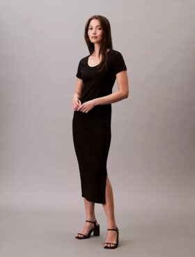 Robe midi en coton raffiné