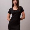 Robe midi en coton raffiné