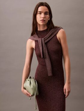 Robe midi en lurex