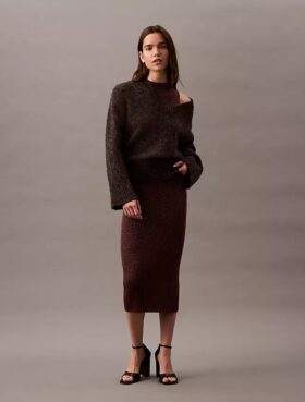 Robe midi en lurex