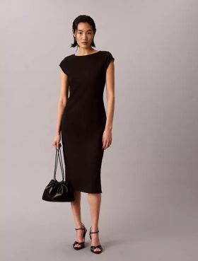 Robe midi en ponte