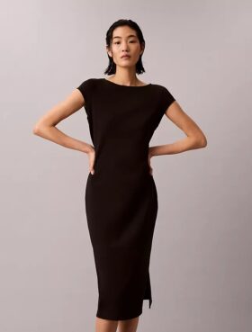 Robe midi en ponte