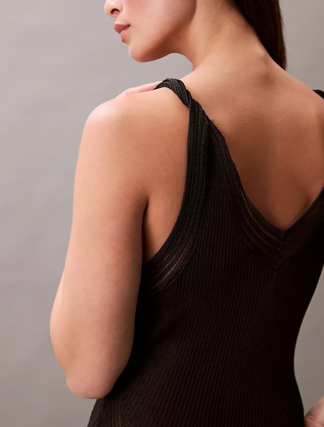 Robe midi en viscose côtelée Robe midi en viscose côtelée