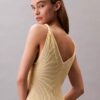 Robe midi en viscose côtelée
