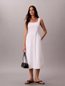 Robe midi froncée