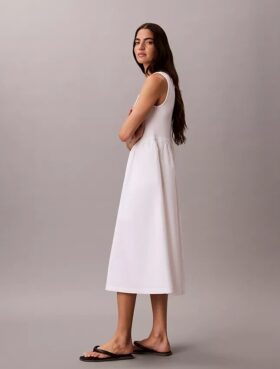 Robe midi froncée