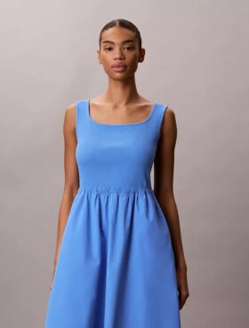 Robe midi froncée