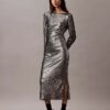 Robe midi à paillettes