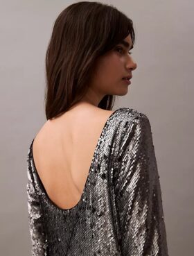 Robe midi à paillettes