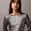 Robe midi à paillettes