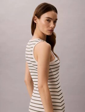 Robe midi à rayures côtelées Monologo