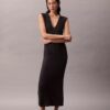 Robe midi sans manches en maille Robe midi sans manches en maille