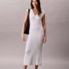 Robe midi sans manches en maille Robe midi sans manches en maille