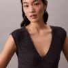 Robe midi sans manches en maille Robe midi sans manches en maille