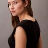 Robe midi sans manches en maille Robe midi sans manches en maille