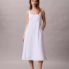 Robe midi sans manches en popeline de coton Robe midi sans manches en popeline de coton